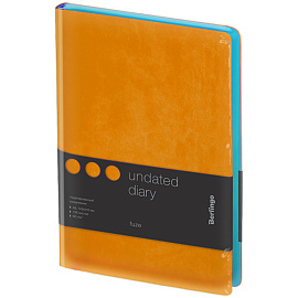 Ежедневник недатированный, А5, 136л., кожзам, Berlingo "Fuze", цветной срез, оранжевый