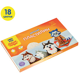 Пластилин Мульти-Пульти "Енот на Аляске", 18 цветов, 270г, со стеком, картон фото Пластилин Мульти-Пульти "Енот на Аляске", 18 цветов, 270г, со стеком, картон