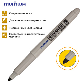 Маркер перманентный MunHwa зеленый, пулевидный, 1,5мм фото Маркер перманентный MunHwa зеленый, пулевидный, 1,5мм