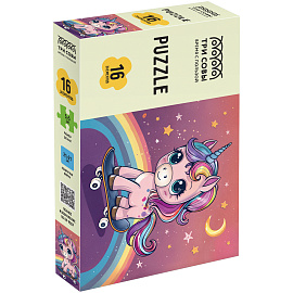 Пазл 16 эл. Maxi ТРИ СОВЫ "Единорог на скейтборде