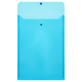 Папка-конверт на кнопке OfficeSpace А4, 180мкм, вертикальная, синяя