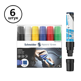 Набор маркеров акриловых Schneider "Paint-it 330", 15мм, ассорти, 6шт.