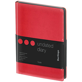 Ежедневник недатированный, В6, 136л., кожзам, Berlingo "Fuze", цветной срез, красный