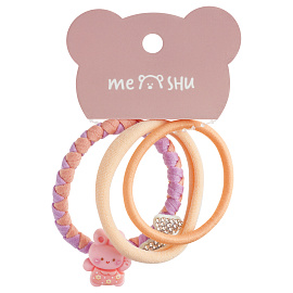 Резинки для волос MESHU, ассорти текстур, 3шт., диаметр 5см, европодвес фото Резинки для волос MESHU, ассорти текстур, 3шт., диаметр 5см, европодвес