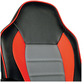 Кресло игровое Helmi HL-S08 "Rally", экокожа черная/серая/красная