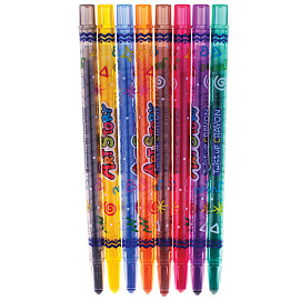 Карандаши восковые Crown "ArtStory", 08цв., выкручивающийся стержень, ПВХ, европодвес