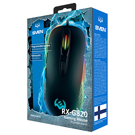 Мышь Sven RX-G820, USB, подсветка, черный, 6btn+Roll фото Мышь Sven RX-G820, USB, подсветка, черный, 6btn+Roll