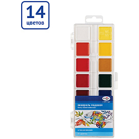 Краски акварельные медовые Гамма Классическая 14 цветов