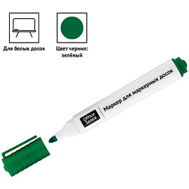 Маркер для белых досок OfficeSpace зеленый, пулевидный, 3мм