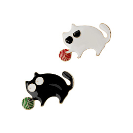 Набор брошей MESHU "Cat and ball", 2шт, европодвес фото Набор брошей MESHU "Cat and ball", 2шт, европодвес