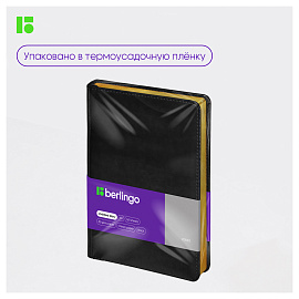 Ежедневник недатированный, А5, 160л., кожзам, Berlingo "xGold", зол. срез, черный