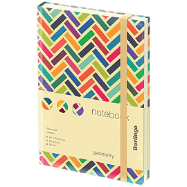 Записная книжка А6 80л., кожзам, Berlingo "Geometry", с рисунком