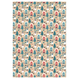 Упаковочная бумага крафт 70*100см, MESHU "Christmas tale", 70г/м2