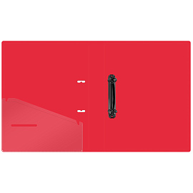 Папка на 2 кольцах Berlingo "Soft Touch", 40мм, 700мкм, красная, D-кольца, с внутр. карманом