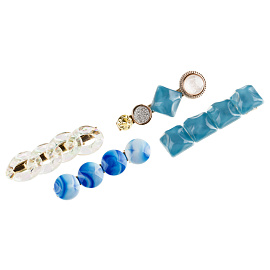 Заколки для волос MESHU, синие, 5шт., европодвес фото Заколки для волос MESHU, синие, 5шт., европодвес