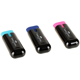 Точилка Faber-Castell Combi с ластиком и контейнером в ассортименте