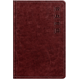 Телефонная книга А7, 64л., кожзам, BG "Nebraska. Dark red", с вырубкой
