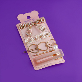 Заколки для волос MESHU, ассорти, 5шт., европодвес фото Заколки для волос MESHU, ассорти, 5шт., европодвес