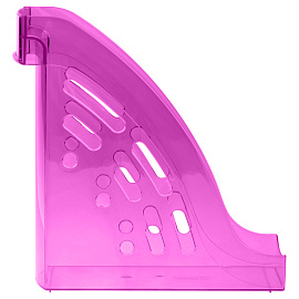 Лоток для бумаг вертикальный СТАММ "Эксперт", тонированный, слива, ширина 95мм фото Лоток для бумаг вертикальный СТАММ "Эксперт", тонированный, слива, ширина 95мм