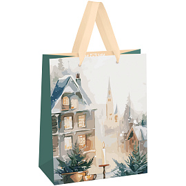 Пакет подарочный 18*23*10см MESHU "Christmas mood", фольга, матовая ламинация