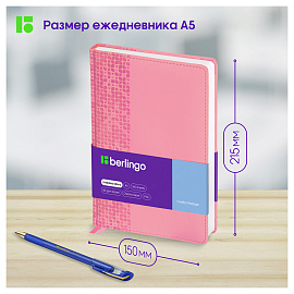 Ежедневник недатированный, А5, 160л., кожзам, Berlingo "Vivella Prestige", розовый фото Ежедневник недатированный, А5, 160л., кожзам, Berlingo "Vivella Prestige", розовый