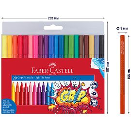 Фломастеры Faber-Castell Grip 20 цветов фото Фломастеры Faber-Castell Grip 20 цветов