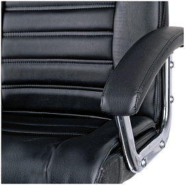 Кресло руководителя Helmi HL-E04 "Split", экокожа черная, хром, механизм качания фото Кресло руководителя Helmi HL-E04 "Split", экокожа черная, хром, механизм качания