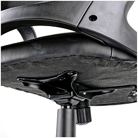 Кресло игровое Helmi HL-S05 "Podium", ткань/сетка/экокожа черная, пластик черный