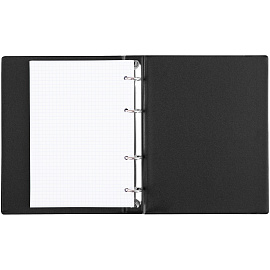 Тетрадь на кольцах А5, 80л., BG, обл. ПВХ, черный