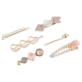 Заколки для волос MESHU, цвет розовый жемчуг, 6шт., европодвес фото Заколки для волос MESHU, цвет розовый жемчуг, 6шт., европодвес