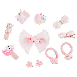 Набор аксессуаров для волос MESHU, светло-розовый, 11 предметов, картонный бокс