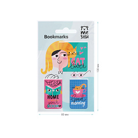 Закладки магнитные для книг, 3шт., MESHU "Cat lover