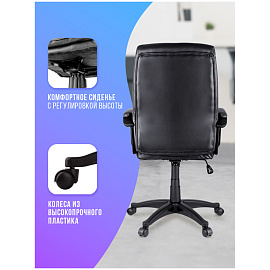 Кресло руководителя Helmi HL-E02 "Income", экокожа черная фото Кресло руководителя Helmi HL-E02 "Income", экокожа черная