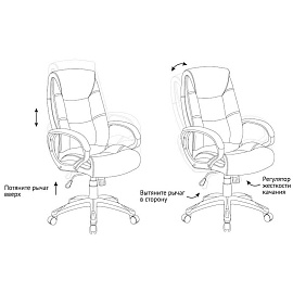 Кресло руководителя Helmi HL-E06 "Balance", экокожа коричневая, механизм качания