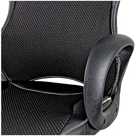 Кресло игровое Helmi HL-S02 "Virage", экокожа/ткань черная фото Кресло игровое Helmi HL-S02 "Virage", экокожа/ткань черная