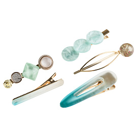 Заколки для волос MESHU, цвет бирюза, 5шт., европодвес фото Заколки для волос MESHU, цвет бирюза, 5шт., европодвес