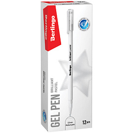 Ручка гелевая Berlingo "Brilliant Pastel" пастель белая, 0,8мм