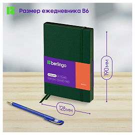 Ежедневник недатированный, В6, 136л., кожзам, Berlingo "Western", с резинкой, зеленый фото Ежедневник недатированный, В6, 136л., кожзам, Berlingo "Western", с резинкой, зеленый