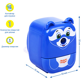 Точилка механическая Мульти-Пульти "Енот", пласт. корпус, инд. упаковка фото Точилка механическая Мульти-Пульти "Енот", пласт. корпус, инд. упаковка