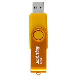 Флеш-диск 64 GB SMARTBUY Twist USB 2.0, желтый, SB064GB2TWY