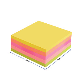 Самоклеящийся блок Berlingo, 76*76мм, 400л., 5 неоновых цветов фото Самоклеящийся блок Berlingo, 76*76мм, 400л., 5 неоновых цветов