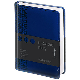 Ежедневник недатированный, А6, 160л., кожзам, Berlingo "Vivella Prestige", синий