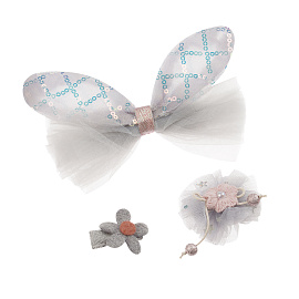 Заколки для волос MESHU с топперами, 3шт., голубой, европодвес фото Заколки для волос MESHU с топперами, 3шт., голубой, европодвес