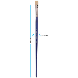 Кисть художественная синтетика упругая Гамма "Манеж", плоская №6, длинная ручка фото Кисть художественная синтетика упругая Гамма "Манеж", плоская №6, длинная ручка