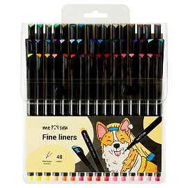 Набор капиллярных ручек MESHU 48цв., 0,4мм, студийная коробка фото Набор капиллярных ручек MESHU 48цв., 0,4мм, студийная коробка