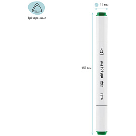 Набор двусторонних маркеров для скетчинга MESHU 12цв., осенние цвета, корпус трехгранный, пулевид./клиновид.наконечники, ПВХ-бокс