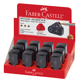 Точилка Faber-Castell Sleeve Mini с контейнером черная фото Точилка Faber-Castell Sleeve Mini с контейнером черная