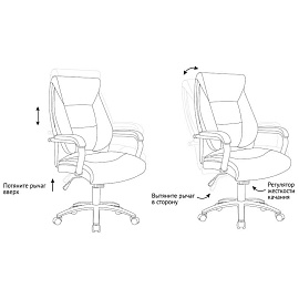Кресло руководителя Helmi HL-E13 "Summit", рециклированная кожа черная, хром