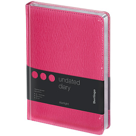 Ежедневник недатированный, А5, 160л., кожзам, Berlingo "Starlight", серебр. срез, фуксия фото Ежедневник недатированный, А5, 160л., кожзам, Berlingo "Starlight", серебр. срез, фуксия