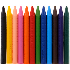 Мелки пластиковые Faber-Castell "Grip", 12цв., трехгранные, картон, европодвес